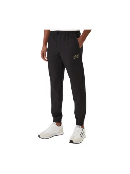 Spodnie dresowe o kroju regular fit z fakturowanym wzorem Ea7 Emporio Armani czarne