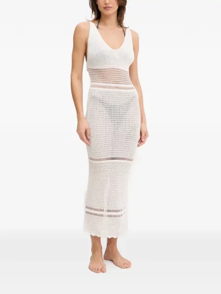 V-nyakú maxi ruha Guess fehér