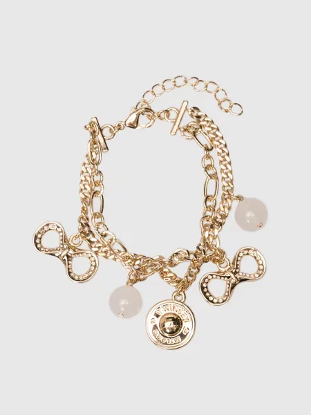 Золотистий двошаровий браслет з підвіскми Twinset