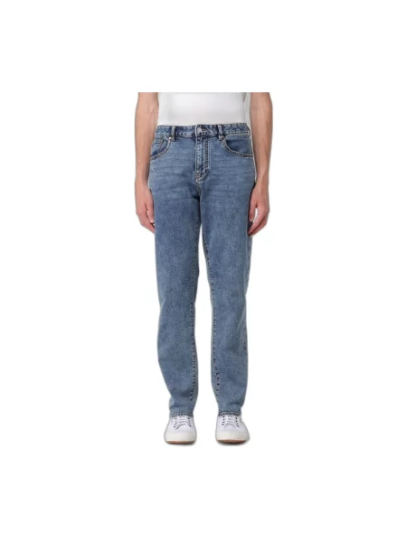 Jeansy straight leg Armani Exchange niebieskie