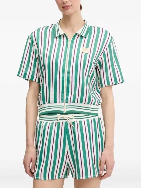 Decupat tricou polo Fila cu dungi verde