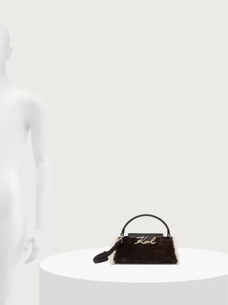 Замшевая сумка через плечо Karl Lagerfeld