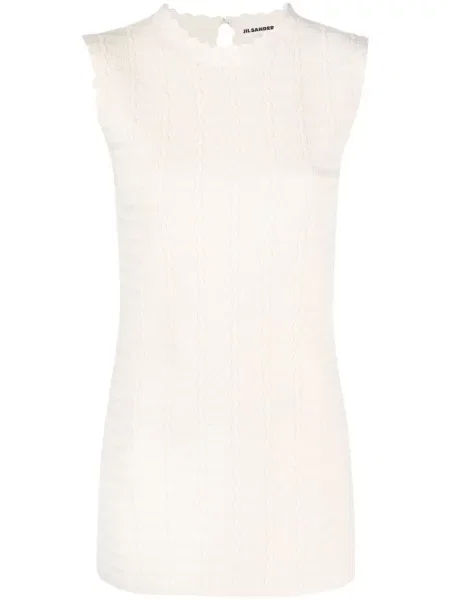 Hanorac Jil Sander fără mâneci alb