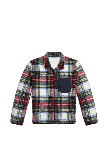 Tricou polo Polo Ralph Lauren cu glugă cu blană cu broderie roșu