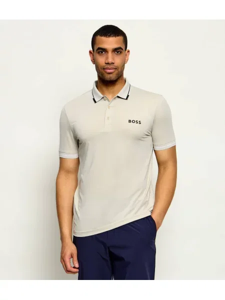 Tricou polo Boss Green bej