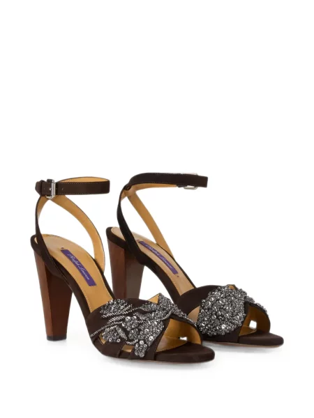 Sandale Ralph Lauren Collection cu broderie maro