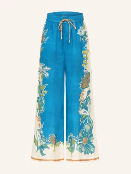 Alémais Spodnie Lniane Luda blau niebieskie