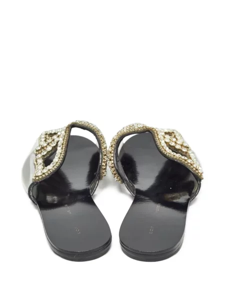 Sandály Sophia Webster bez podpatku s korálky černé