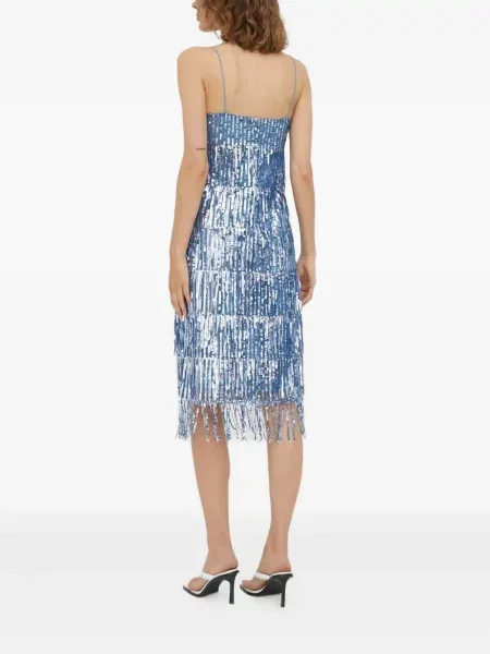 Rochie mini Samsøe Samsøe cu paiete de costum albastru