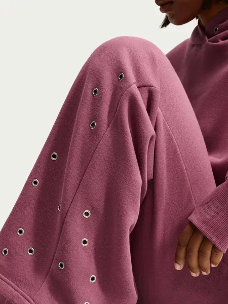 Nike Sportswear spodnie dresowe z bawełną Studio Fleece różowe