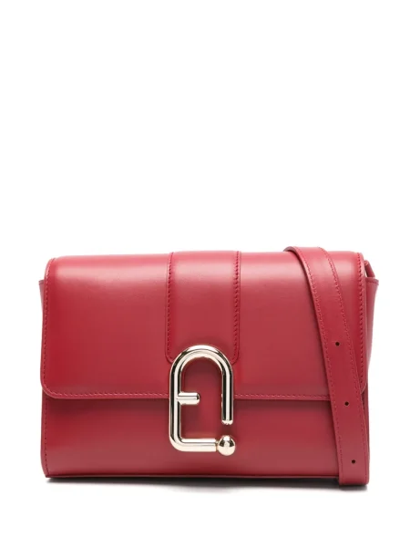 Geantă messenger Furla din piele roșu