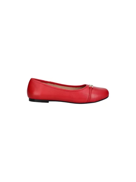 Balerinki Love Moschino skórzane czerwone