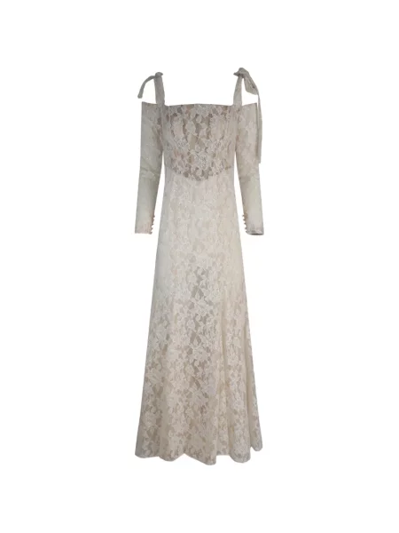 Rochie maxi Galia Lahav din dantelă alb