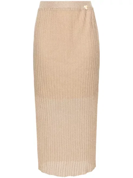 Fusta maxi Twinset lungă auriu