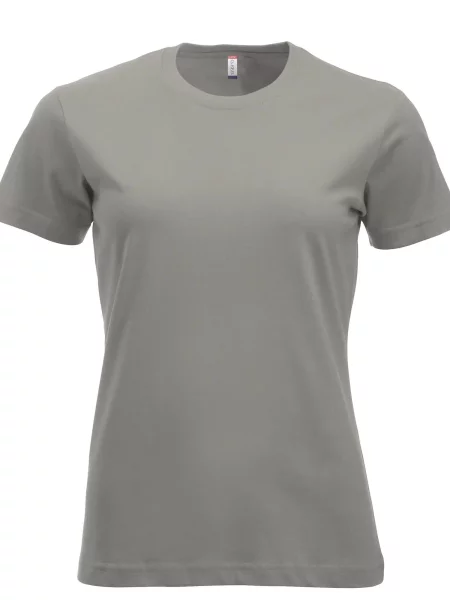 Clique New Classic-T koszulka z bawełny – współczesny krój – silver szara