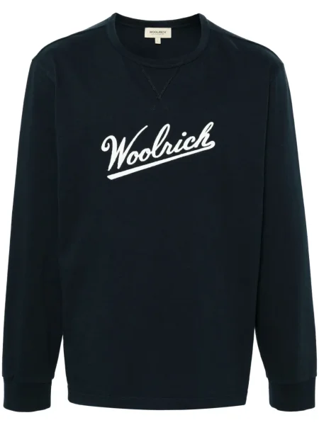 Tricou Woolrich cu broderie albastru