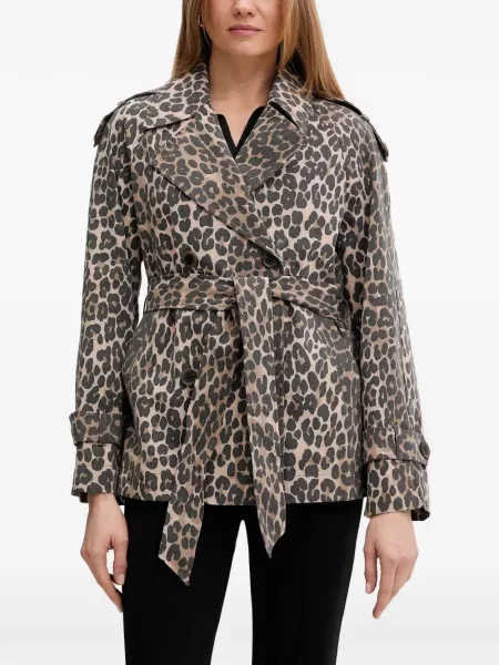 Trenci Dkny cu imagine cu model leopard maro