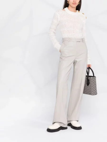 Megztinis Balmain apvaliu kaklu balta