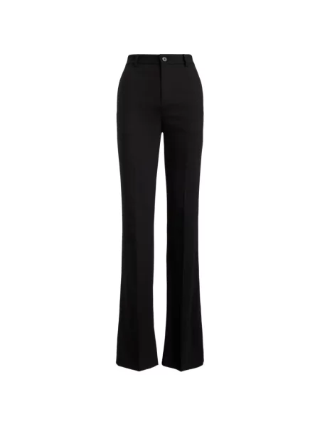 Pantaloni Lauren Ralph Lauren din crep negru