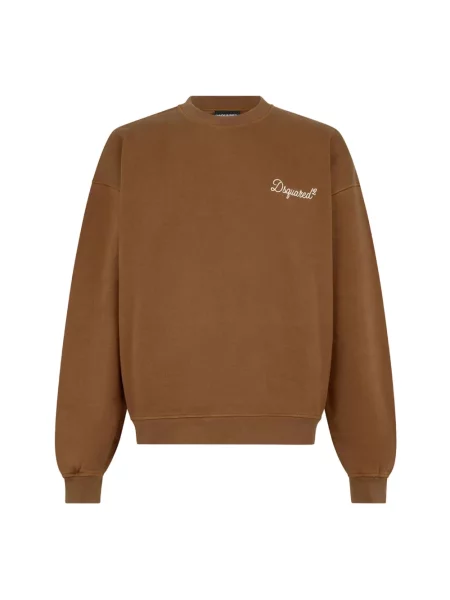 Lniana bluza Dsquared2 brązowa