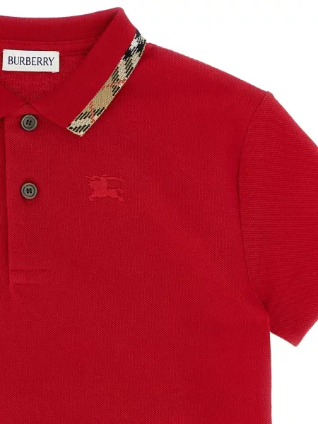 Koszulka polo dziecięca Burberry czerwona