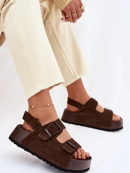 Sandali Big Star Shoes iz semiša s platformo črna