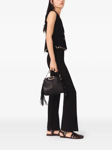 Pantaloni Maje evazate negru