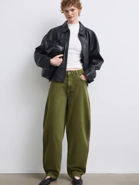 Medicine slouchy džíny zelené