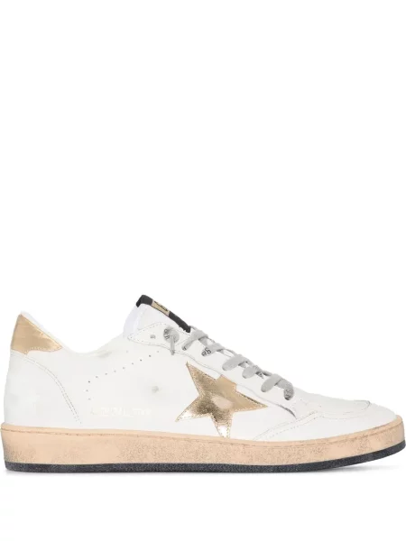 Sneakerși Golden Goose cu șireturi din dantelă alb