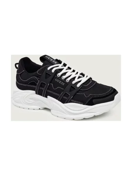 Guess Sneakers BELLU cu adaos de piele negru