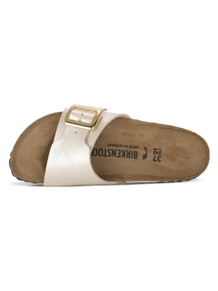 Saboți Birkenstock cu cataramă cu perle bej