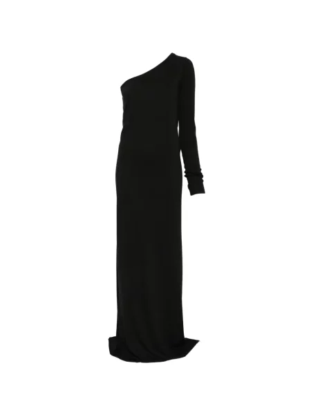 Rochie maxi Rick Owens Drkshdw cu un umăr gol negru