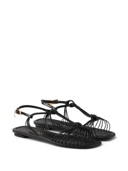 Sandale Prada din piele de lac negru