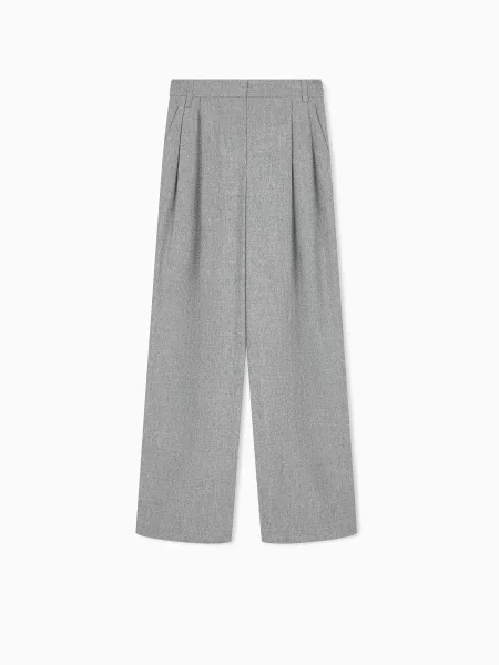 Шерстяные классические брюки Emporio Armani серые