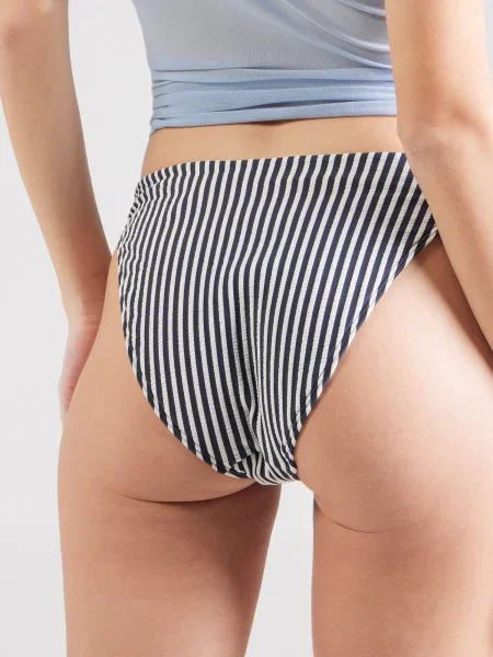 Abercrombie & Fitch Bikinové nohavičky námornícka modrá biela