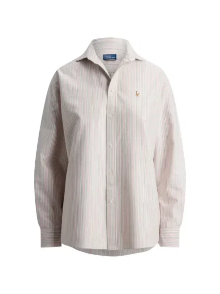 Πουκάμισο Polo Ralph Lauren με κέντημα υφαίνω διαγωνίως με στρογγυλή λαιμόκοψη μπλε