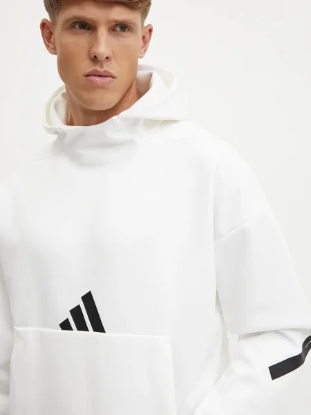 Geacă Adidas cu glugă alb
