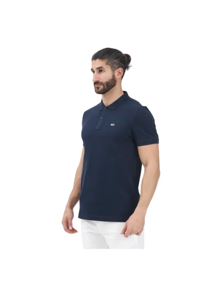 Koszulka polo w kroju regular fit model TJM SLIM PLACKET POLO EXT' Tommy Jeans niebieska