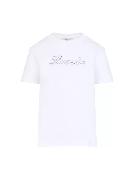 Koszulka Lanvin z koralikami biała