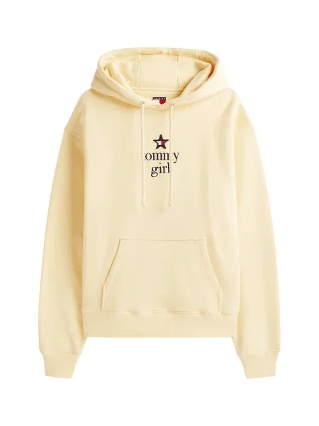 Bluza z kapturem Tommy Jeans z kapturem beżowa