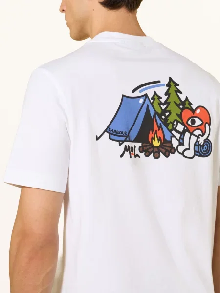 Barbour Koszulka Mul Camping weiss biała