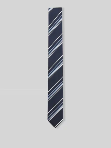 Boss Krawat Z Jedwabiu blau biały