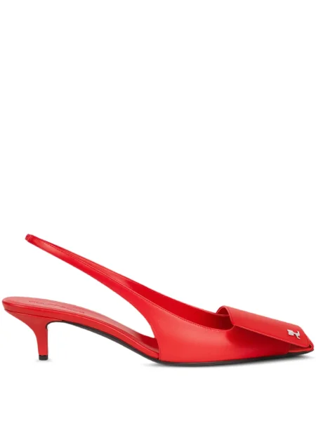 Pantofi cu toc Courreges din piele roșu