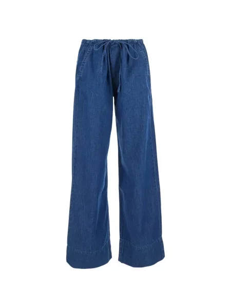 Blugi cu picior larg Icon Denim cu cordon albastru