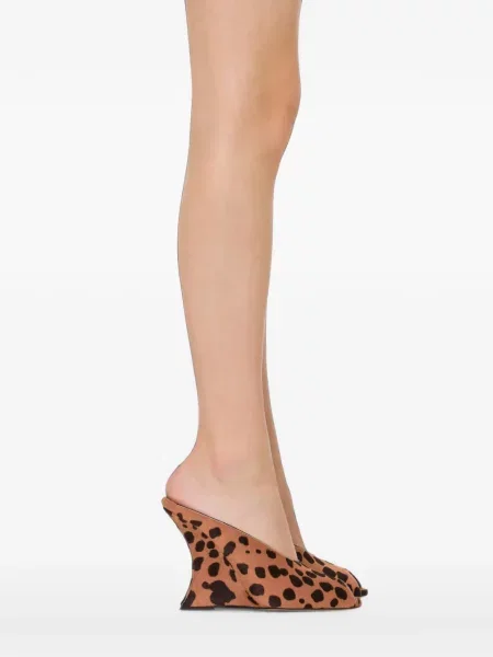 Papuci tip mules Paris Texas cu imagine cu model leopard maro