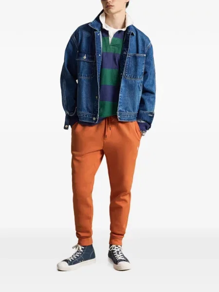Pletene trčanje hlače Polo Ralph Lauren karirane zelena