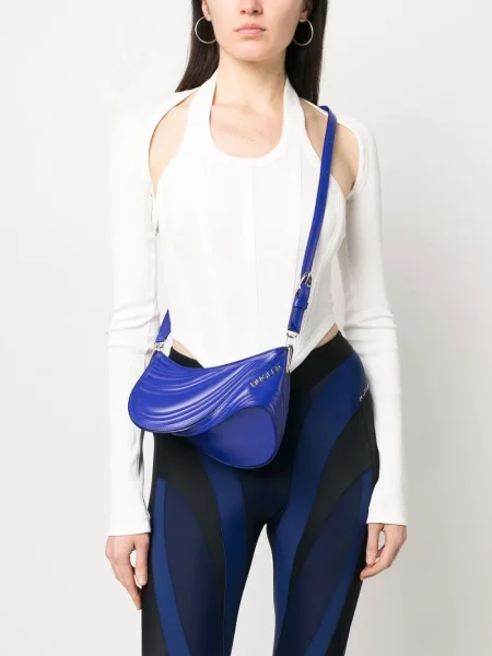 Crossbody kabelka Mugler modrá