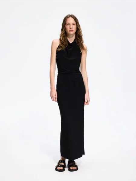 Reserved Rochie cu decolteu tip halter negru