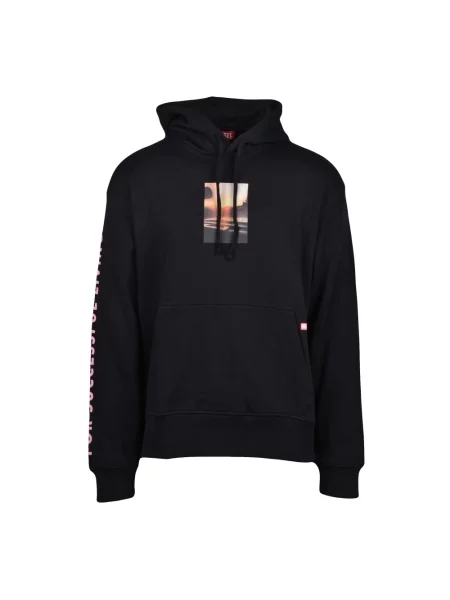 Bluza z kapturem Diesel z kapturem czarna