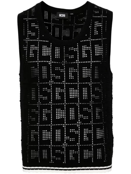 Pulover Gcds fără mâneci negru